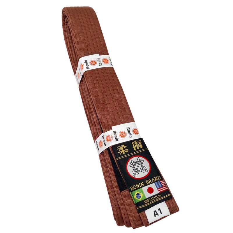 Ronin Jiu Jitsu BJJ Gi Belt â€“ Brazilian Jiu Jitsu Belt with Poly/Cotton Fabric â€“ White, Blue, Purple â€“ Perfect For Training or Competition (Brown, A1) - Image 2
